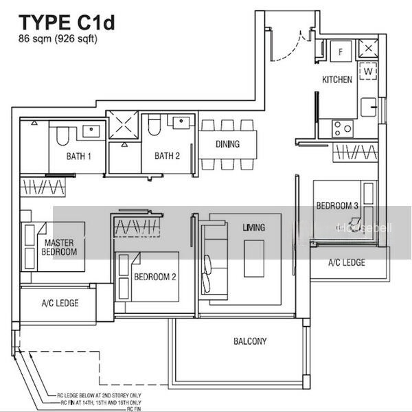 Alex Residences, S$ 6,300 /mo, 926 sqft, Condos - Apartment