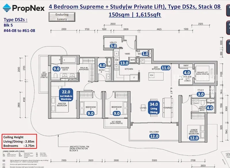 Zyon Grand, S$ 5,395,000, 1,615 sqft, Condos - Condominium
