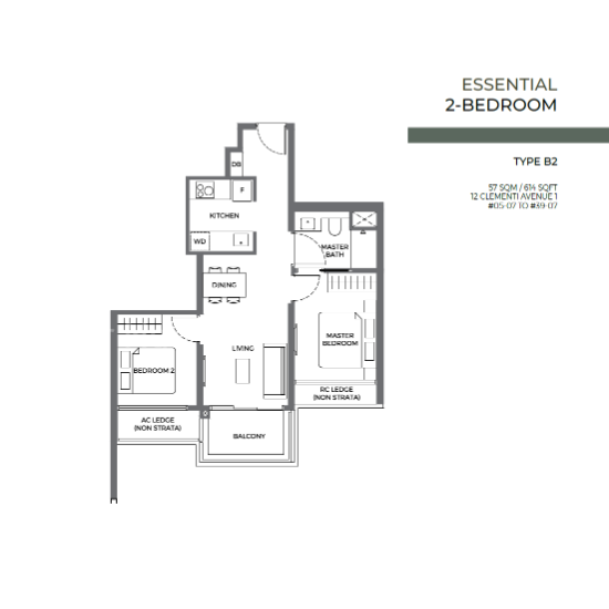 ELTA, S$ 1,388,000 (可询问价格), 614 sqft, 公寓 - Condominium