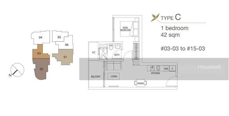 Neem Tree, S$ 870,000 (最低价格), 453 sqft, 公寓 - Apartment
