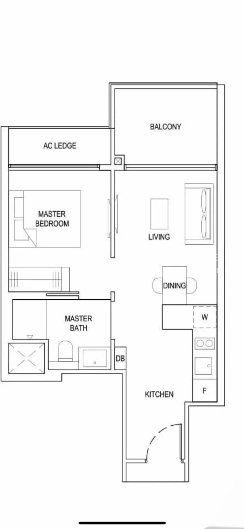 Cheap 1 Bedroom (Furnished, High Floor, Unblock) Immediate Occupation Near 2 MRT, Eateries, S$ 2,980 /月, 484 sqft, 公寓 - Condominium