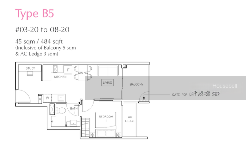Rezi 24, S$ 880,000 (可协商价格), 484 sqft, 公寓 - Apartment