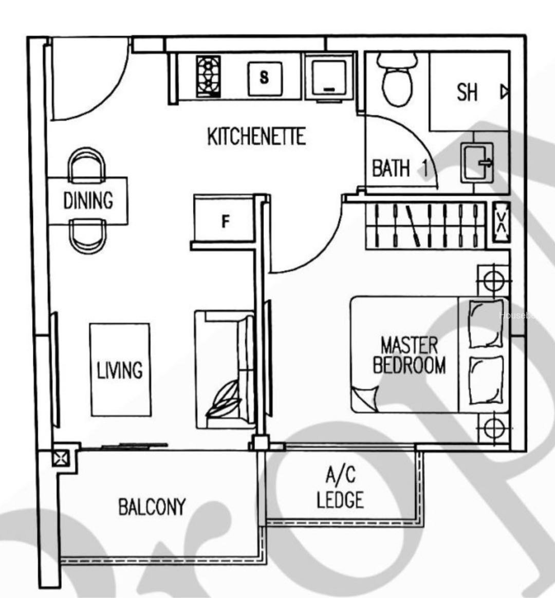 Prestige Heights, S$ 3,000 /月, 409 sqft, 公寓 - Apartment