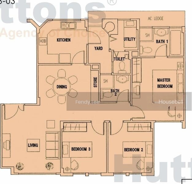 Cherry Gardens, S$ 1,300 /月, 110 sqft, 公寓 - Condominium
