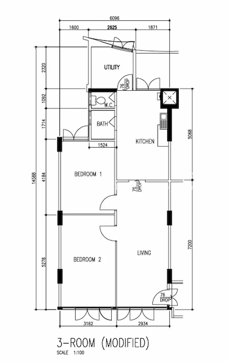Practical Layout • Convenient Location • Excellent Connectivity. No contra, no extension., S$ 500,000 (Negotiable), 818 sqft, HDB
