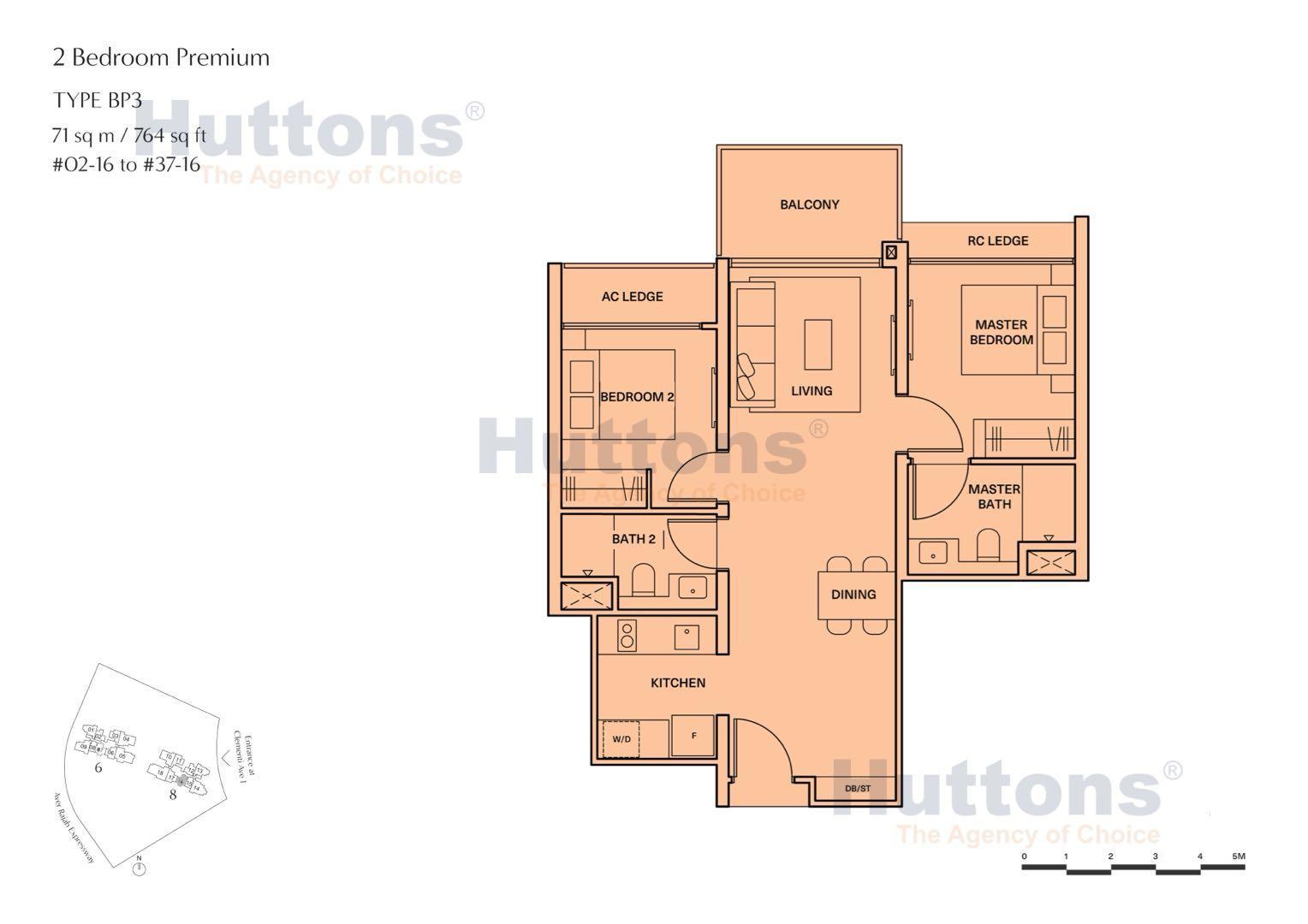 Clavon, S$ 4,800 /月, 764 sqft, 公寓 - Condominium