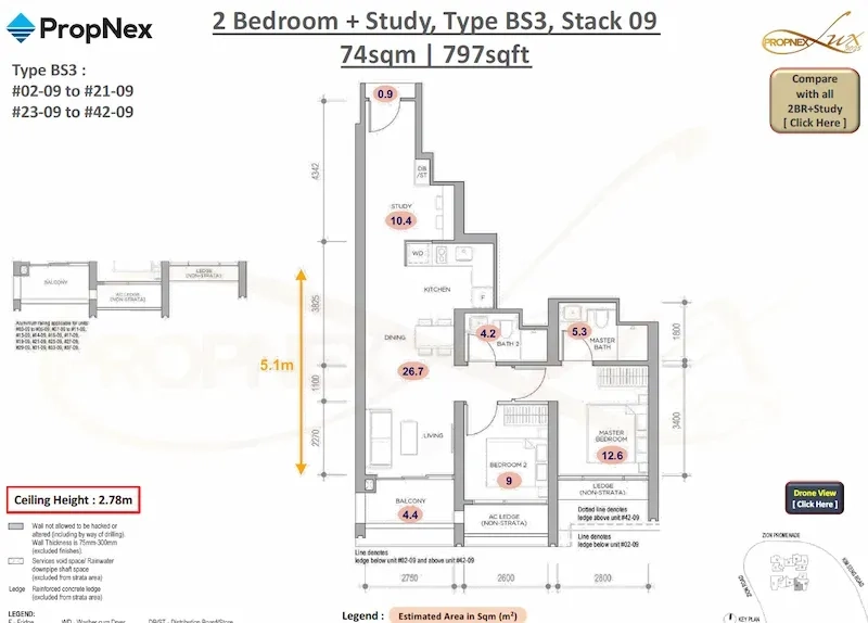 Promenade Peak, S$ 2,058,100, 689 sqft, Condos - Condominium