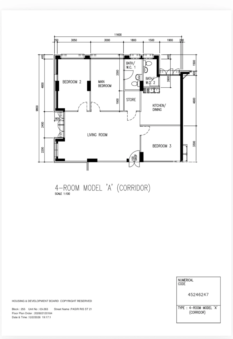 255 Pasir Ris Street 21, S$ 620,000 (Negotiable), 1,163 sqft, HDB - 4 A