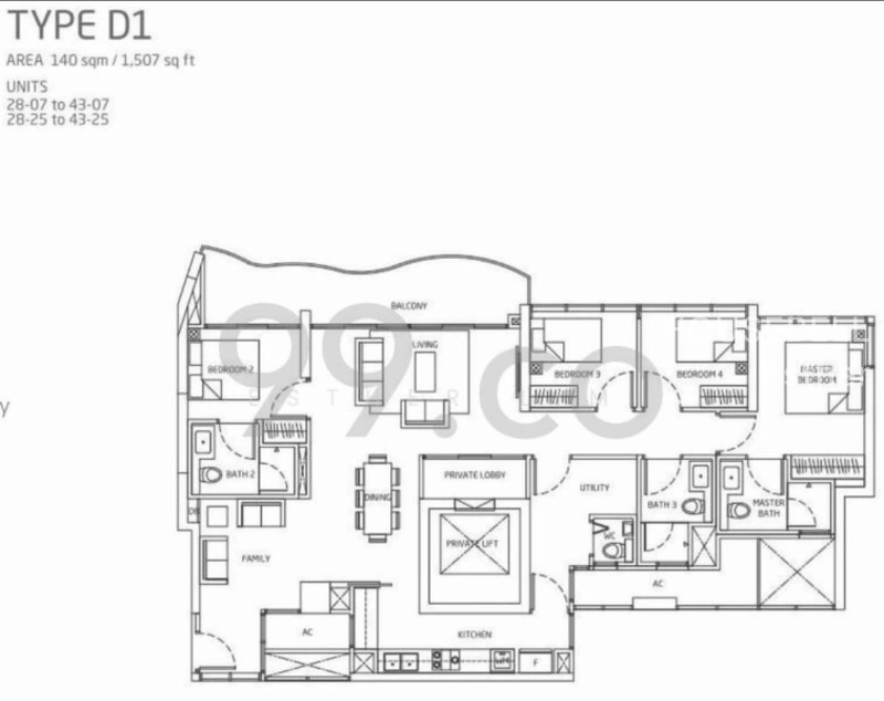 Queens Peak, S$ 9,900 /月, 1,507 sqft, 公寓 - Condominium