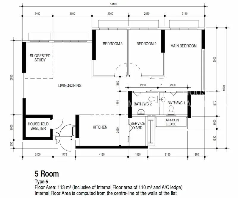Nicely renovated, Seaview, no afternoon sun, S$ 1,100,000 (看屋后出价), 1,216 sqft, 组屋 - 5 Premium